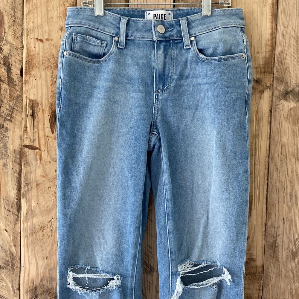 PAIGE Amber Mid Rise Straight Fiesta Destructed Size 25 - Picture 4 of 14